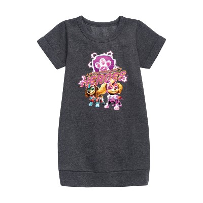 - Paw Patrol - Adventure Citys Heroes Graphic Short Sleeve Fleece Dress