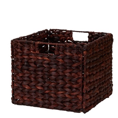 Foldable Wicker Storage Bin, Water Hyacinth