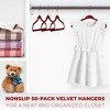 OSTO Premium Velvet Hangers for Kids, Pack of 50 Non-Slip Clothes Hangers, Thin Space-Saving with Notches and 360° Hook; 14 Inch - 2 of 4