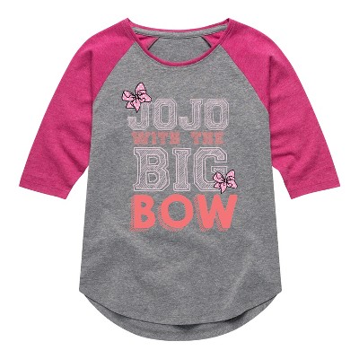 JoJo Siwa Big Bow Jojo  - Athletic Heather/Fuchsia - 4T
