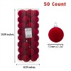 Every Day is Christmas Velvet 50ct 57cm/2.24" Christmas Ornaments, Shatterproof Christmas Tree Ornament Set, Flocking Ball Decorations - 2 of 4