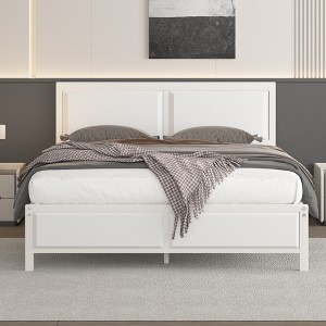 Twin/Full/Queen Size Bed Frame with Wood Headboard and Footboard, 14 Inch Platform Mattress Foundation, No Box Spring Needed Bed - 1 of 4