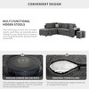 87.7" L-Shaped Convertible Sleeper Sectional Sofa with Storage Ottoman, Wireless Charger, USB Ports & Hidden Stools - 4 of 4