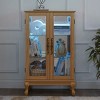 Gulches Elegant Light Oak Curio Cabinet with Tempered Glass Doors - Mirrored Back, Adjustable Shelves & Anti-Tipping Device - 3 of 4