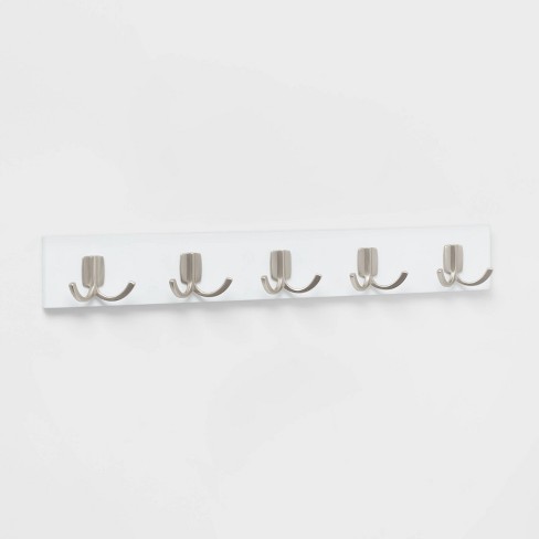 Modern Octopus 5 Hooks Rail Nickel/White - Brightroom™