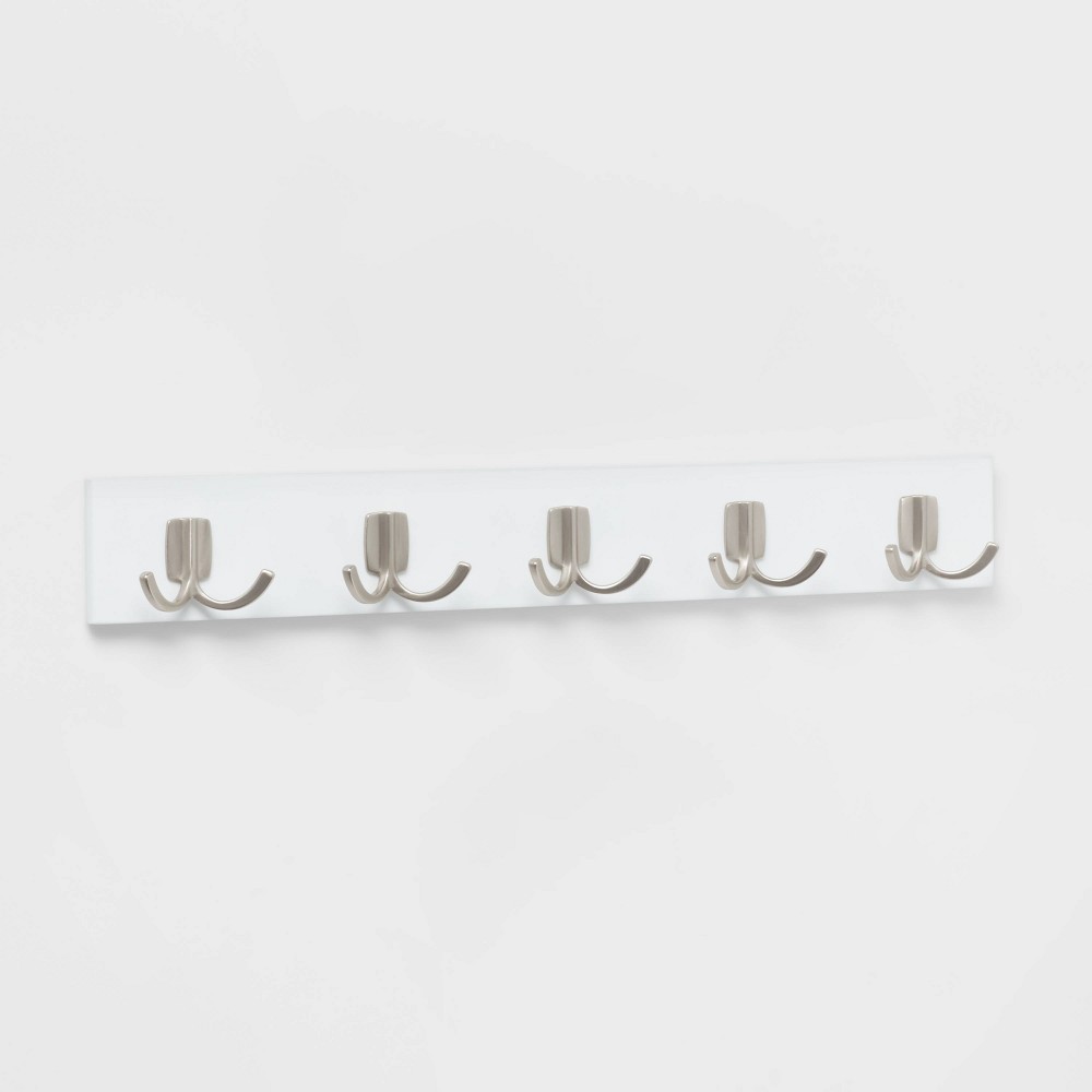 Modern Octopus 5 Hooks Rail Nickel/White - Brightroom&trade;