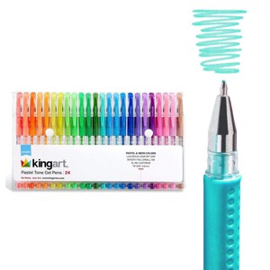 KINGART Gel Pens, Soft Grip, 24 Pastel Tone Colors - 1 of 4