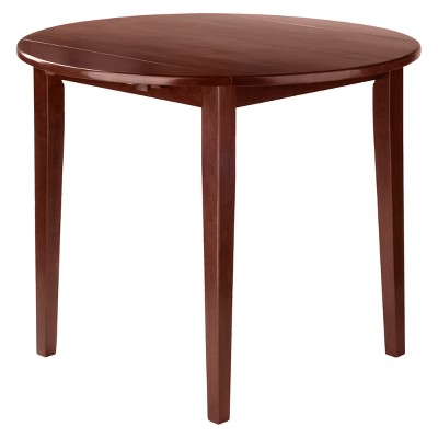 Transitional 36" Extendable Round Dining Table in Walnut