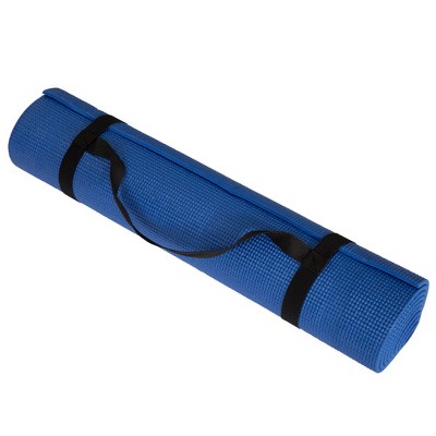 Leisure Sports Nonslip Double-Sided Comfort Foam Yoga Mat With Carrying Strap - Blue