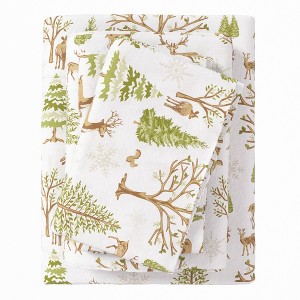100% Cotton Lodge Print Flannel Sheet Set - Great Bay Home - 1 of 4