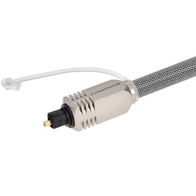 Premium 8mm Black Optical Fiber Audio Cable with Metal Mesh Jacket