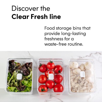 OU Fridge Organizer Bin with Drain Baskets & Vented Lid, 2.3qt Clear Stackable Refrigerator Storage Bin, Produce Kitchen Storage Container, BPA Free — фото 8