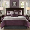 Gulches 7 PC Pieced Faux Suede Comforter Set Purple Full - 2 of 4