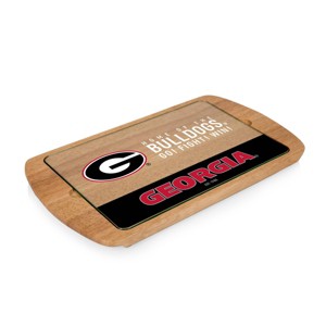NCAA Georgia Bulldogs Parawood Billboard Glass Top Serving Tray - 1 of 3