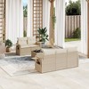 vidaXL 6 Piece Patio Sofa Set with Cushions - Beige and Cream - 2 of 4