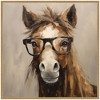 Kate & Laurel All Things Decor 30"x30" Sylvie Hay Those are My Glasses Horse Framed Canvas by The Creative Bunch Beaded Natural - 2 of 4