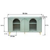 Accent Cabinet Lacquered Wooden Cabinet with 4 Glass Doors Sideboard Buffet Server Cabinet Storage Cabinet - 4 of 4
