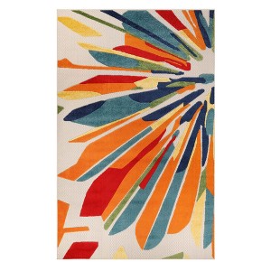 Modern Geometric Abstract Indoor Outdoor Runner or Area Rug by Blue Nile Mills - 1 of 4