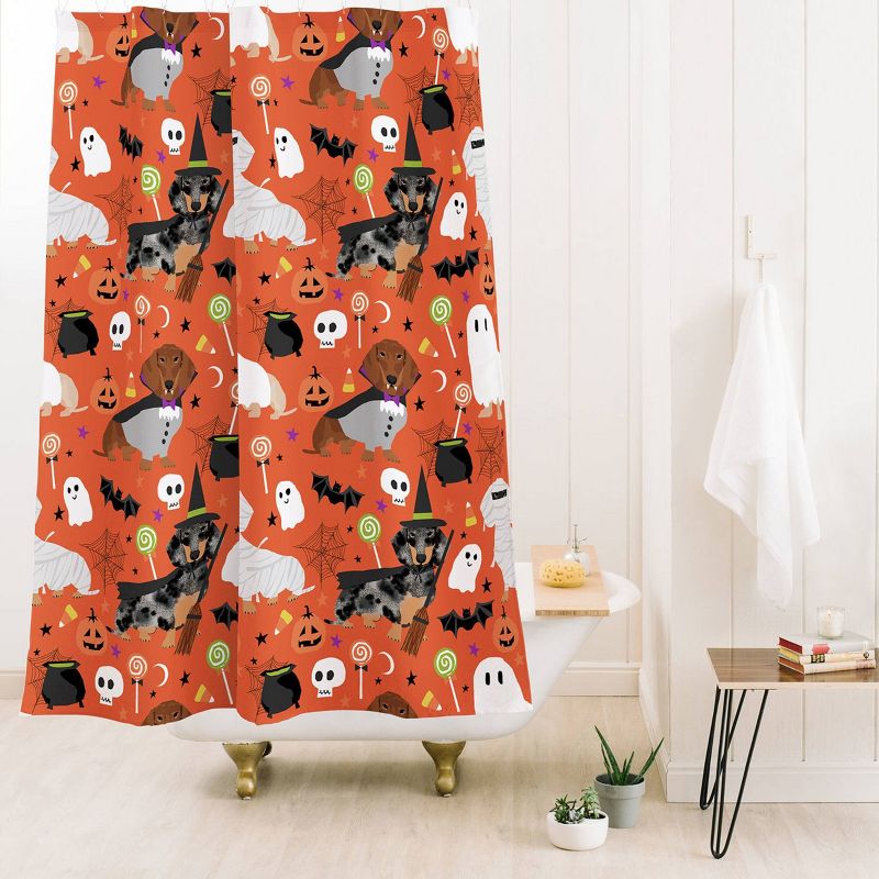 Dachshund Dog Breed Halloween Shower Curtain - Deny Designs, 3 of 4