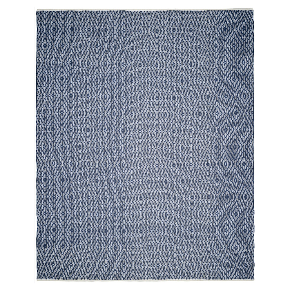 Navy/Ivory Diamond Flatweave Woven Area Rug 8'x10' - Safavieh