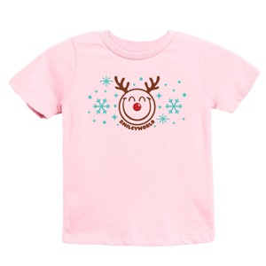 SmileyWorld Reindeer Snowflakes - Youth Short Sleeve Graphic T-Shirt and Toddler Short Sleeve Graphic T-Shirt - 1 of 3