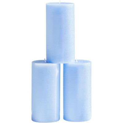 Large Pillar Candles 3x6 Inch ¨C Set of 3 Unscented Dripless Candles, Long Burning Rustic Finish for Weddings, Home Decor