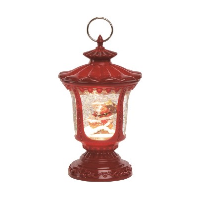 Transpac Artificial 10.25 in. Multicolor Christmas Light-Up Santa Street Light Waterglobe