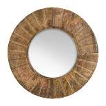 Natural Hand Carved Wood & Glass Mirror - Foreside Home & Garden