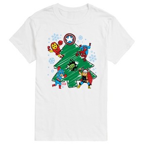 Men's - Marvel - Xmas Sketch Short Sleeve Graphic T-Shirt - 1 of 4