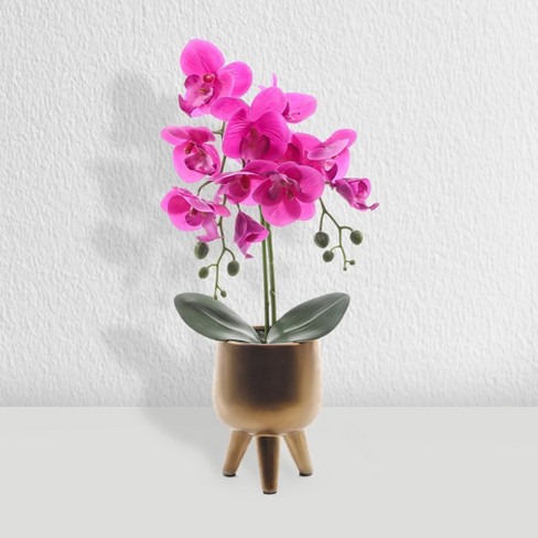 Forever Leaf Artificial Purple Orchid Plant For Decoration In Vase ...