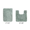 Shaggy Border Collection 2-Piece Bath Rug Set 100% Cotton Tufted Weave Ruffle Border Pattern Bathroom Rug for Machine Washable Bathmat - 2 of 4