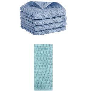 REGALWOVEN 5 Pack Soft Absorbent Waffle Cotton Bathroom Hand Towel Set 13" x 30" - 1 of 4
