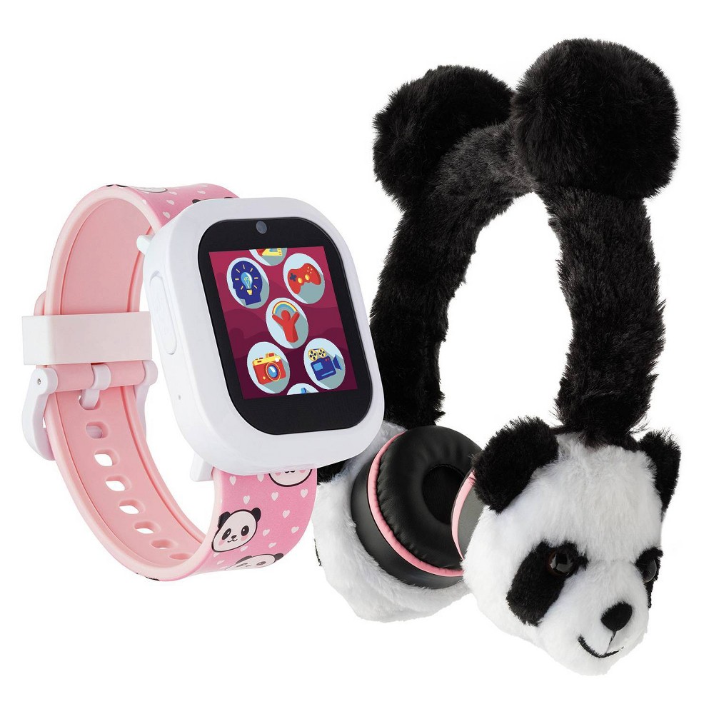 Photos - Smartwatches PlayZoom Girl V3 White Pink Panda with Bluetooth Headphone Set
