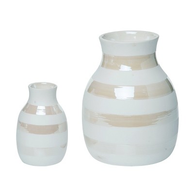 VIP Dolomite 8 in. White Reactive Glaze Vase