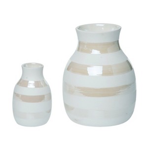 VIP Dolomite 8 in. White Reactive Glaze Vase - 1 of 2