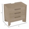 Vynxaria Contemporary 3-Drawer Nightstand - Sand Dune/Tan Color, Easy Care, 28.0"W x 17.0"D x 26.0"H - 3 of 4