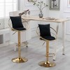 MAYEERTY Set of 2 Velvet Bar Chairs, Pure Gold Plated 360¡ã Rotation Adjustable Height, Dining Room Bar, Off-White - 2 of 4