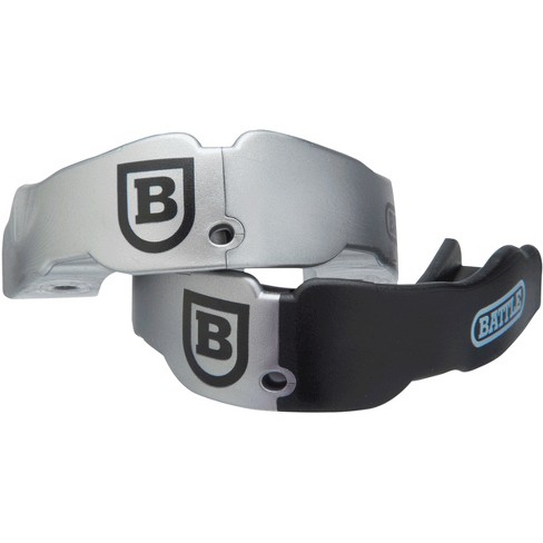 Battle Sports Speed Football Mouthguard with Connected Thick Strap - Black