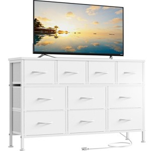 Gikpal 10 Drawer Dresser, Dresser TV Stand with Power Outlet, Bedroom Dresser, Chest of Drawers for 55'' Long TV, Dresser for Storage and Organization - 1 of 4