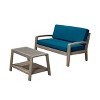 Christopher Knight Home Jela Transitional 2 Piece Patio Acacia Wood Loveseat  and Coffee Table Set with Cushions - 2 of 4