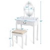 Costway Vanity Table Jewelry Makeup Desk Bench Dresser Stool - 2 of 4