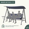 Vynxaria Steel 3-seater Swing Porch Swing with Canopy - 3 of 4