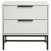 PAGED High Gloss Nightstand Modern Side Table with 2 Storage Drawers and Metal Handles, Bedside Cabinet for Bedroom, Living Room - 3 of 4