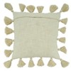 Saro Lifestyle Down Filled Throw Pillow with Chunky Tassel Design, 20", Beige - 2 of 3