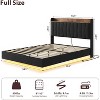 Bed Frame, Floating Platform Bed with Headboard, Charging Ports, Modern Upholstered Bedframe with Sturdy Wood Slats, No Box Spring Needed - 2 of 4