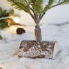 NAYSAYE Party Decoration and Accessories Artificial Pine Trees with Snow on Wood Base Set for Christmas Decorations, White and Green, 14"*12"*18" - 3 of 4