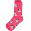 Memoi Women's "Retro Santa" Christmas Holiday Novelty Crew Sock Hot Pink 9-11 - 3 of 4