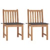 vidaXL Patio Chairs 2 pcs with Cushions Solid Teak Wood - Anthracite - 2 of 4