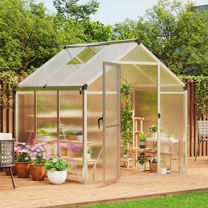 GustoWave  6×6 Ft Walk-In Greenhouse Ideal For Outdoor And Seasonal Garden Planting - 1 of 4