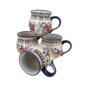 Blue Rose Polish Pottery K090-4 Manufaktura Bubble Mug Set - 1 of 2